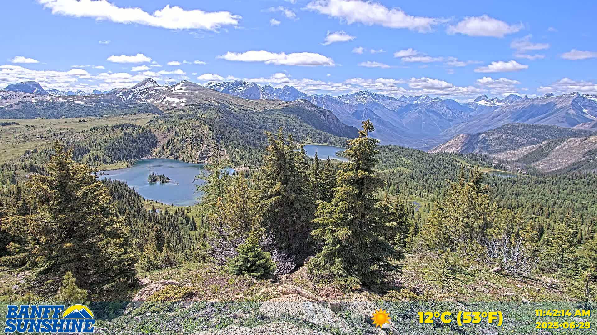 Banff Sunshine Ski Village Rock Isle Lake & Panaromic Rocky Mountain View  Live Cam - Banff, Alberta's Rockies, Alberta, Canada