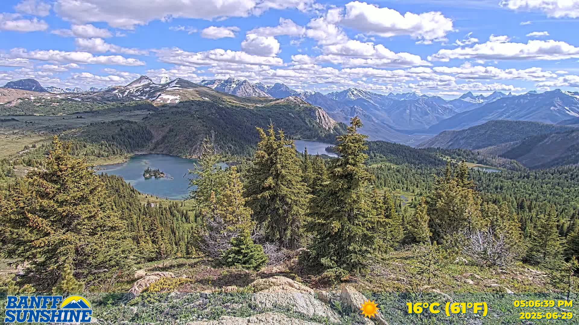 Banff Sunshine Ski Village Rock Isle Lake & Panaromic Rocky Mountain View  Live Cam - Banff, Alberta's Rockies, Alberta, Canada