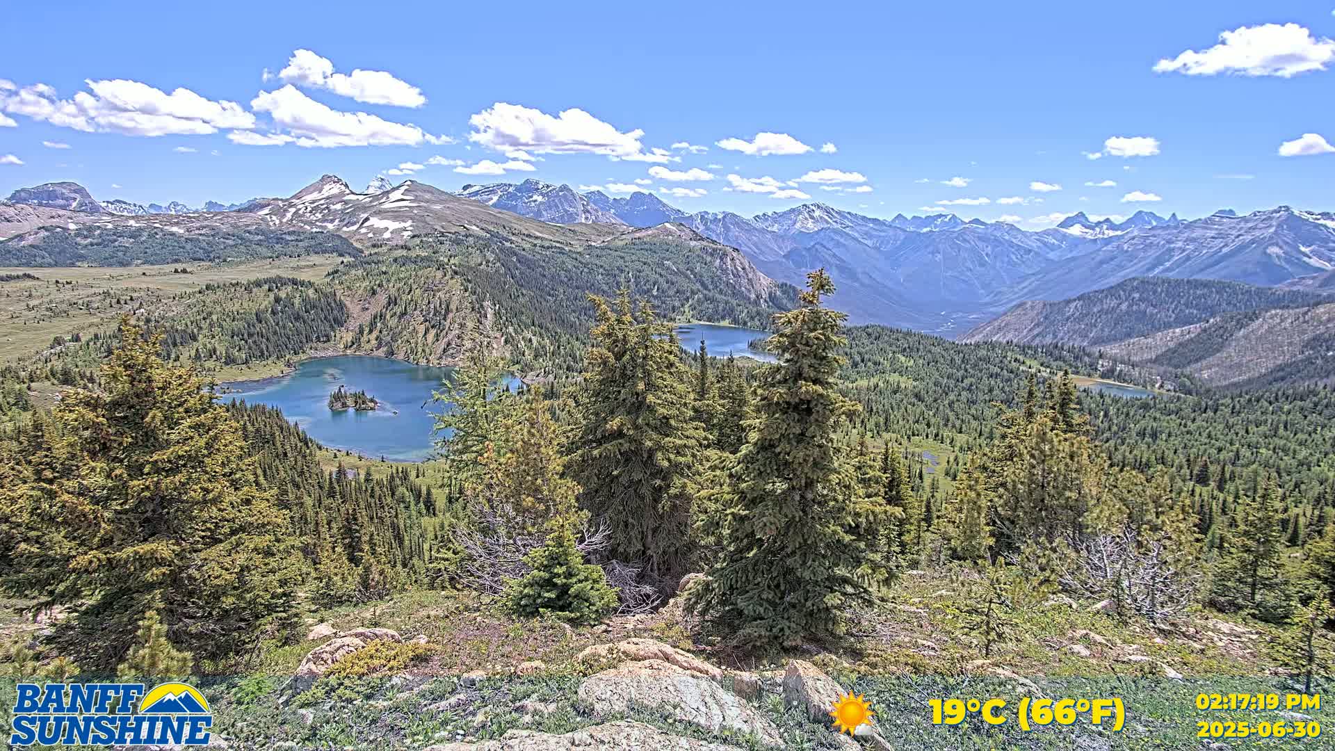 Banff Sunshine Ski Village Rock Isle Lake & Panaromic Rocky Mountain View  Live Cam - Banff, Alberta's Rockies, Alberta, Canada