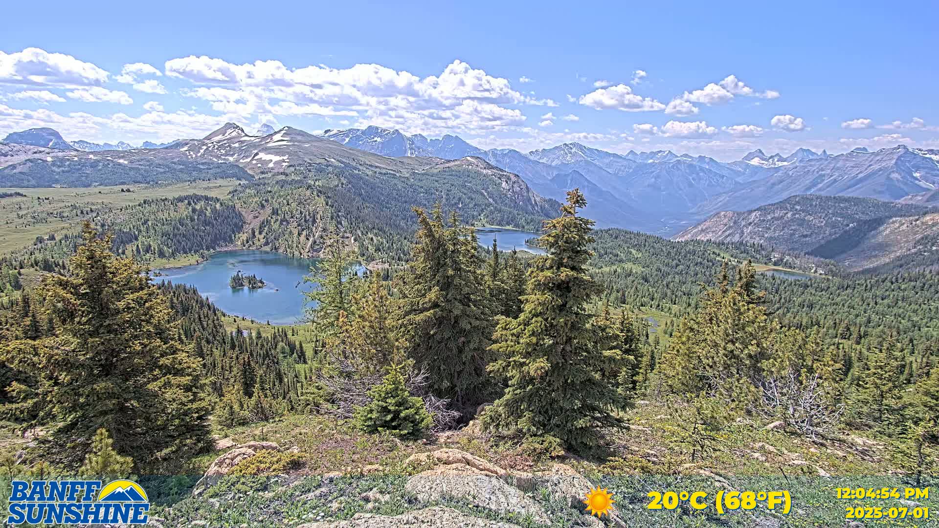 Banff Sunshine Ski Village Rock Isle Lake & Panaromic Rocky Mountain View  Live Cam - Banff, Alberta's Rockies, Alberta, Canada