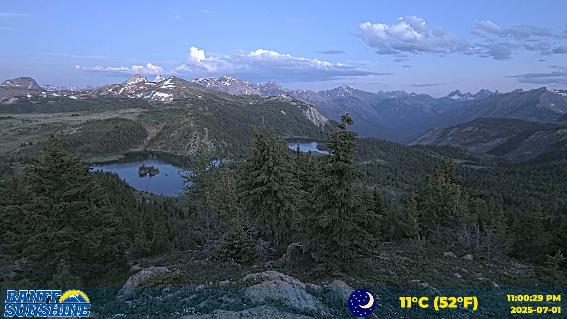 Banff Sunshine Ski Village Rock Isle Lake & Panaromic Rocky Mountain View  Live Cam - Banff, Alberta's Rockies, Alberta, Canada