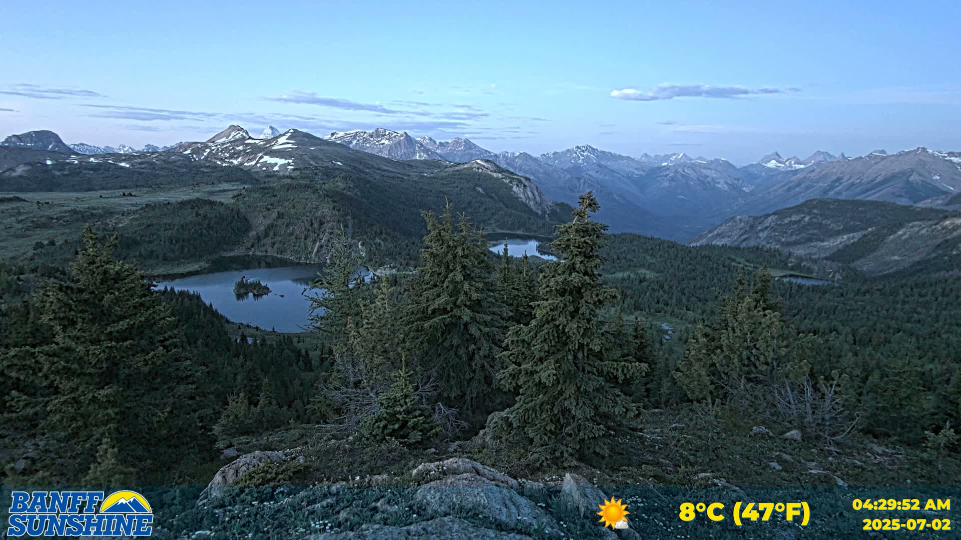 Banff Sunshine Ski Village Rock Isle Lake & Panaromic Rocky Mountain View  Live Cam - Banff, Alberta's Rockies, Alberta, Canada