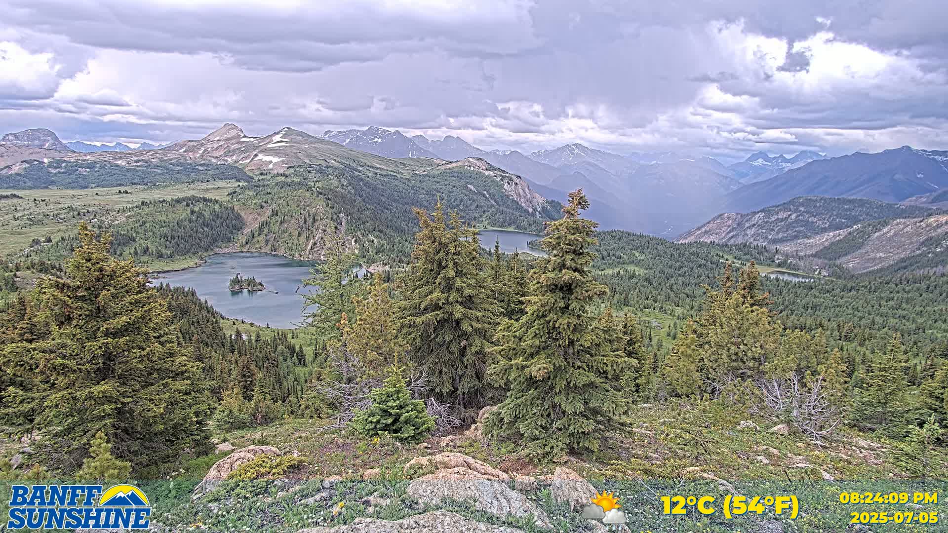 Banff Sunshine Ski Village Rock Isle Lake & Panaromic Rocky Mountain View  Live Cam - Banff, Alberta's Rockies, Alberta, Canada