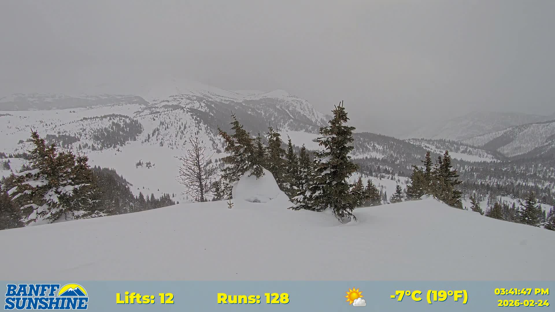 Banff Sunshine Ski Village Rock Isle Lake & Panaromic Rocky Mountain View  Live Cam - Banff, Alberta's Rockies, Alberta, Canada