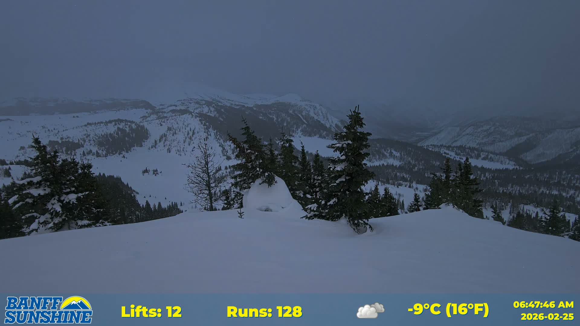 Banff Sunshine Ski Village Rock Isle Lake & Panaromic Rocky Mountain View  Live Cam - Banff, Alberta's Rockies, Alberta, Canada