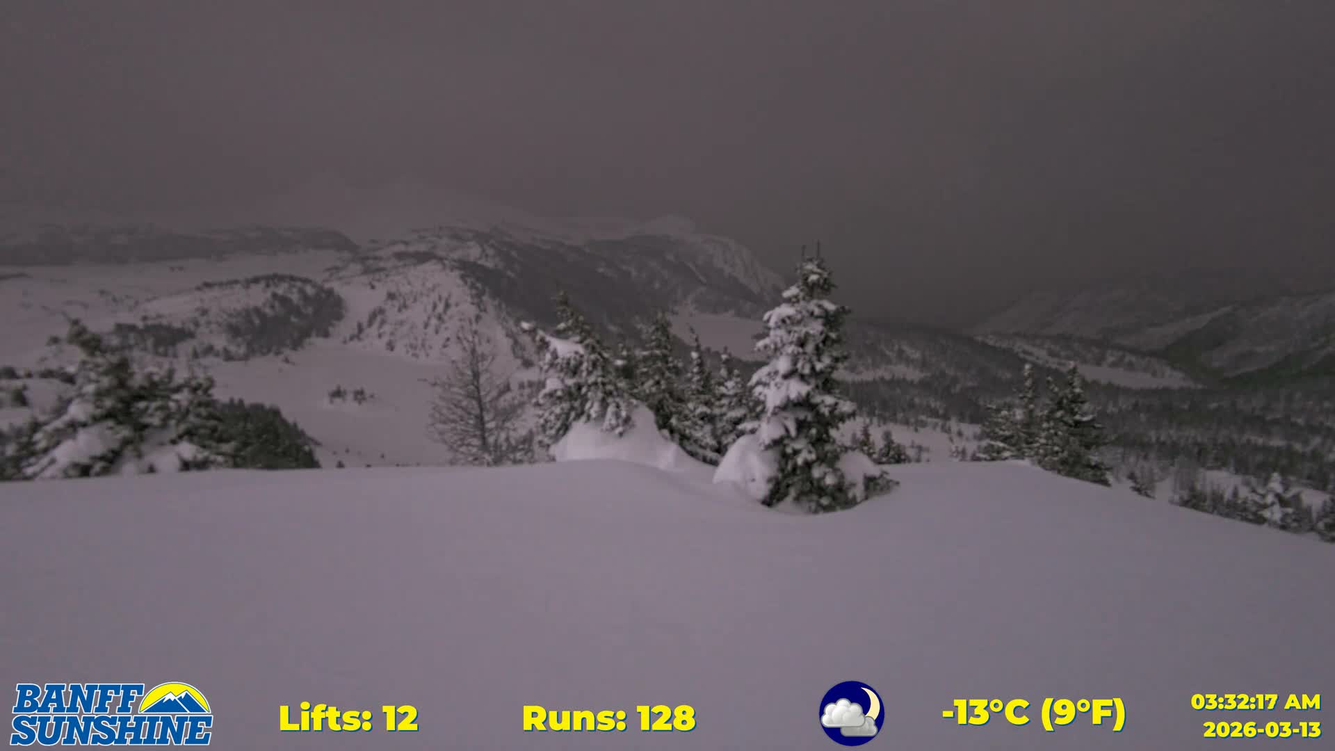 Banff Sunshine Ski Village Rock Isle Lake & Panaromic Rocky Mountain View  Live Cam - Banff, Alberta's Rockies, Alberta, Canada