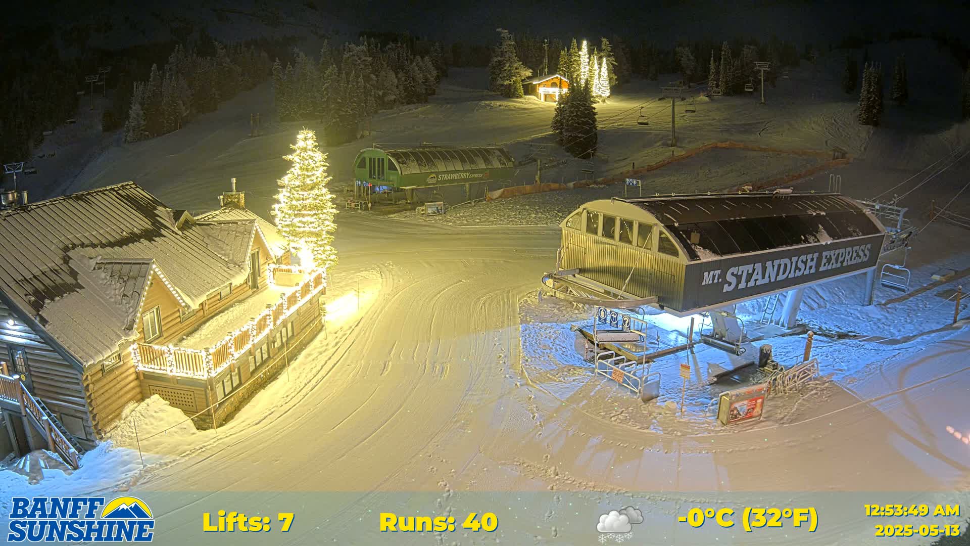Banff, Sunshine Ski Village Mountain Lodge &  Ski Lifts Live Cam - Banff, Alberta's Rockies, Alberta, Canada
