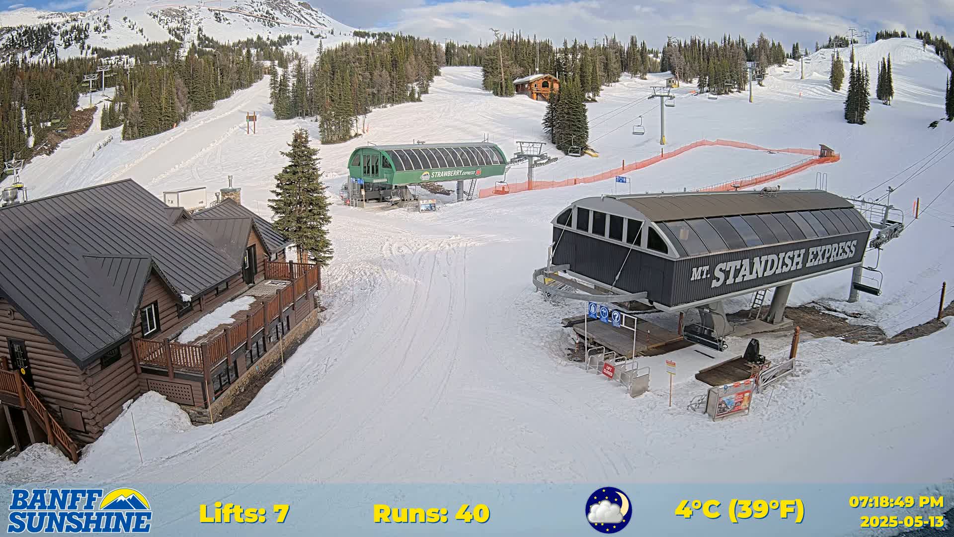 Banff, Sunshine Ski Village Mountain Lodge &  Ski Lifts Live Cam - Banff, Alberta's Rockies, Alberta, Canada