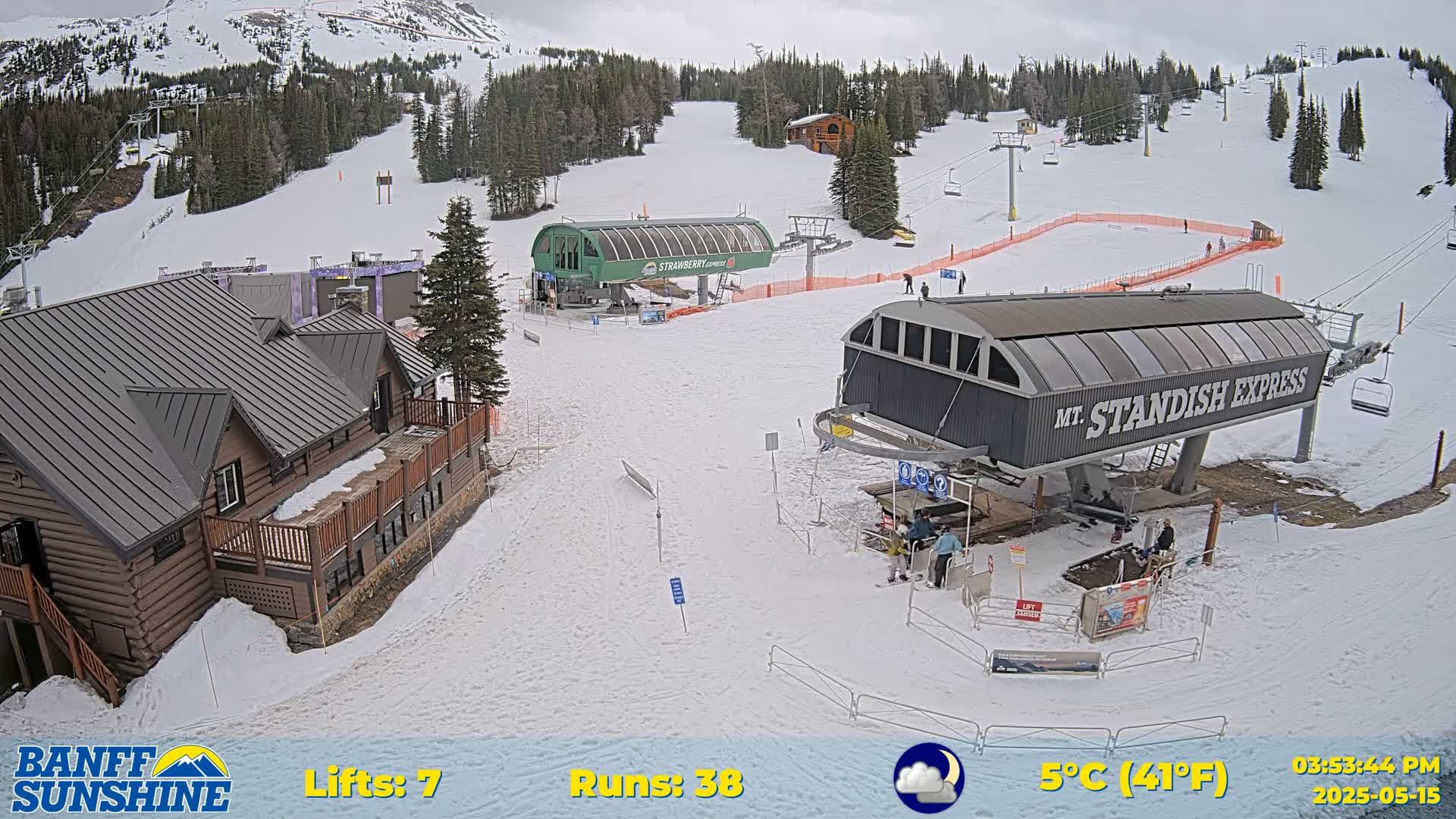Banff, Sunshine Ski Village Mountain Lodge &  Ski Lifts Live Cam - Banff, Alberta's Rockies, Alberta, Canada