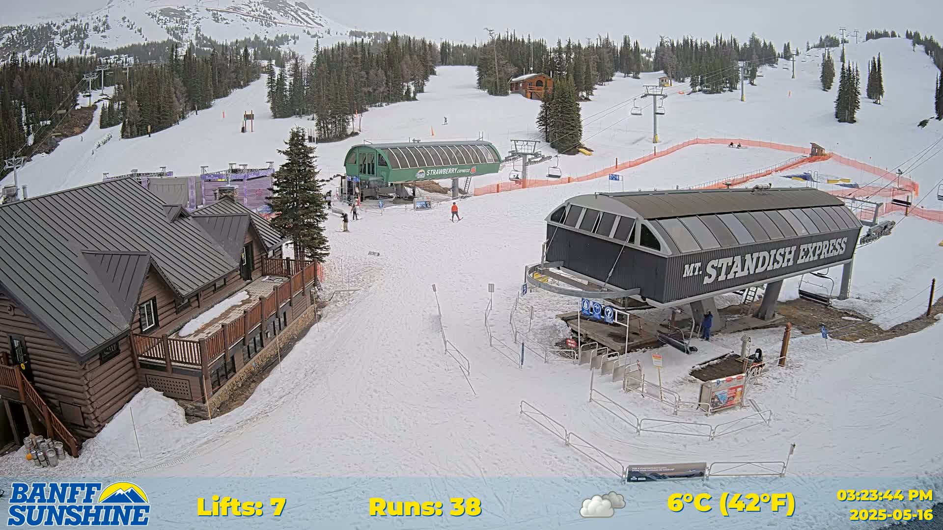 Banff, Sunshine Ski Village Mountain Lodge &  Ski Lifts Live Cam - Banff, Alberta's Rockies, Alberta, Canada