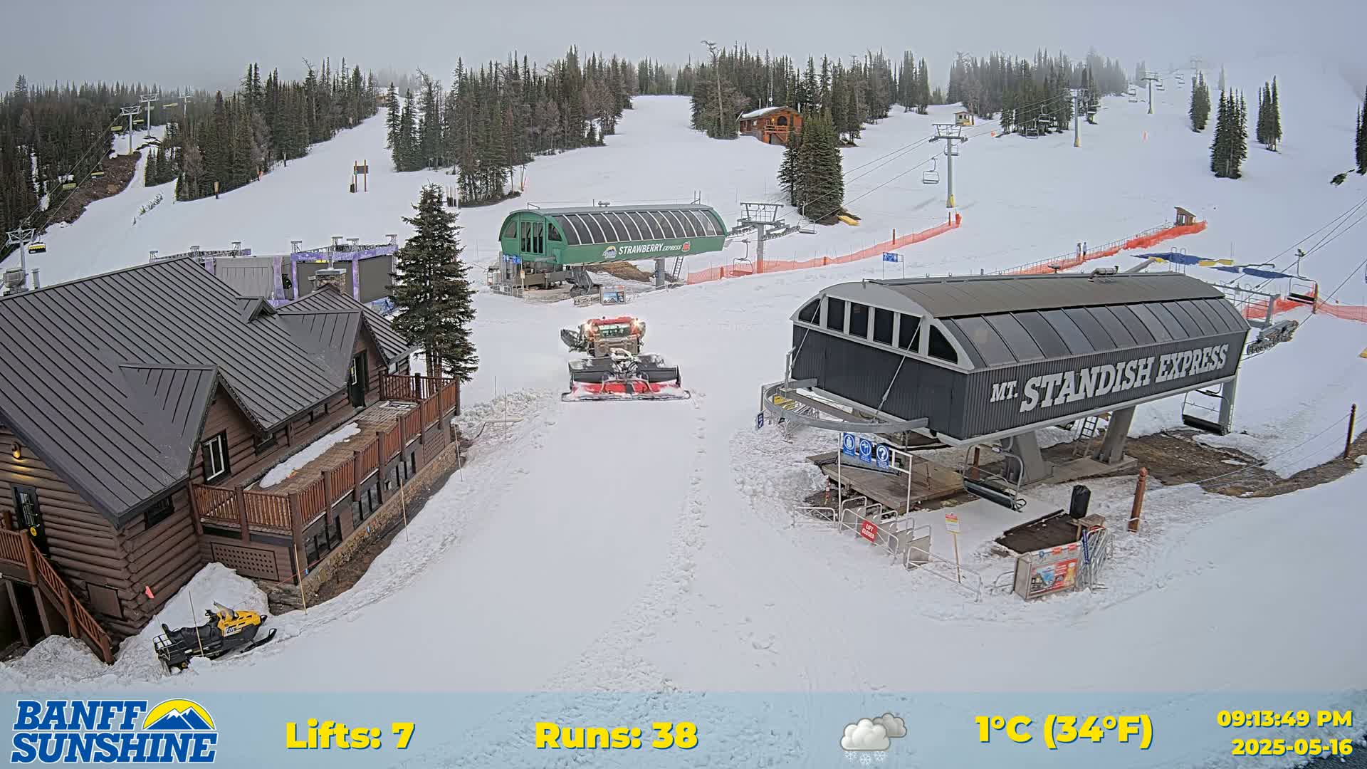 Banff, Sunshine Ski Village Mountain Lodge &  Ski Lifts Live Cam - Banff, Alberta's Rockies, Alberta, Canada
