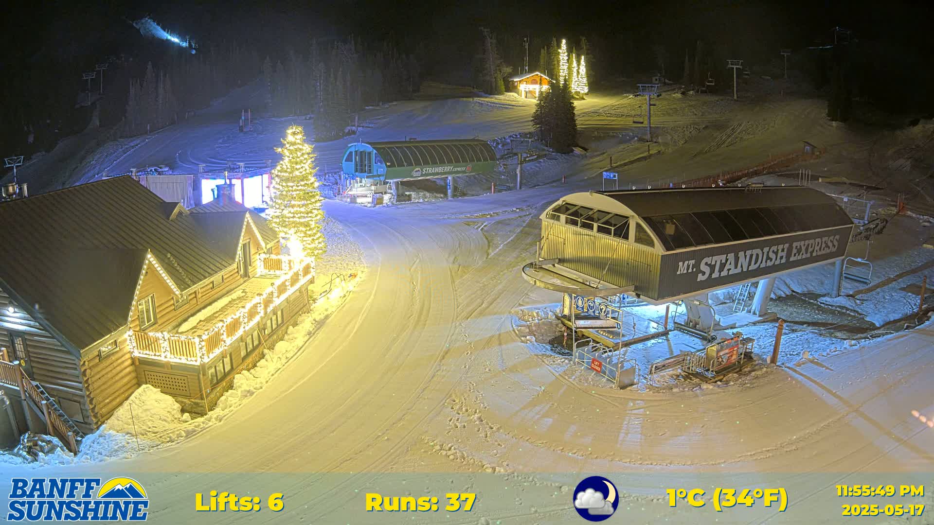 Banff, Sunshine Ski Village Mountain Lodge &  Ski Lifts Live Cam - Banff, Alberta's Rockies, Alberta, Canada