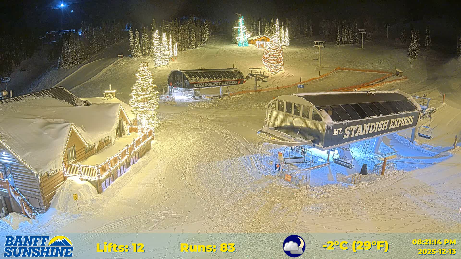 Banff, Sunshine Ski Village Mountain Lodge &  Ski Lifts Live Cam - Banff, Alberta's Rockies, Alberta, Canada