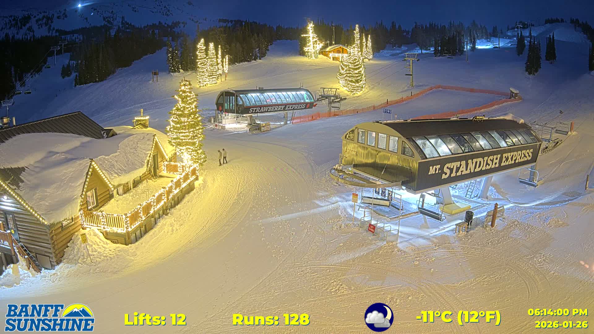 Banff, Sunshine Ski Village Mountain Lodge &  Ski Lifts Live Cam - Banff, Alberta's Rockies, Alberta, Canada