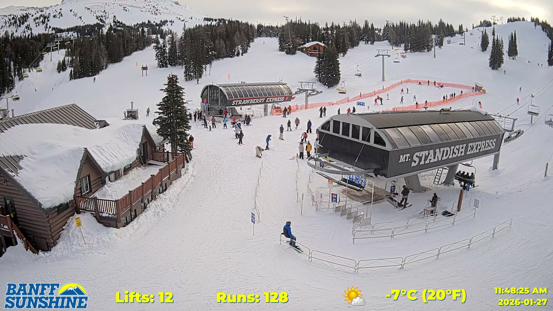 Banff, Sunshine Ski Village Mountain Lodge &  Ski Lifts Live Cam - Banff, Alberta's Rockies, Alberta, Canada