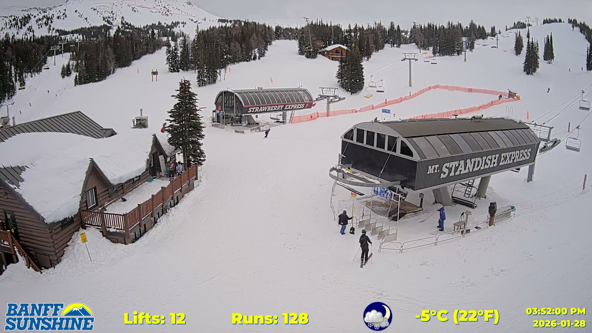 Banff, Sunshine Ski Village Mountain Lodge &  Ski Lifts Live Cam - Banff, Alberta's Rockies, Alberta, Canada