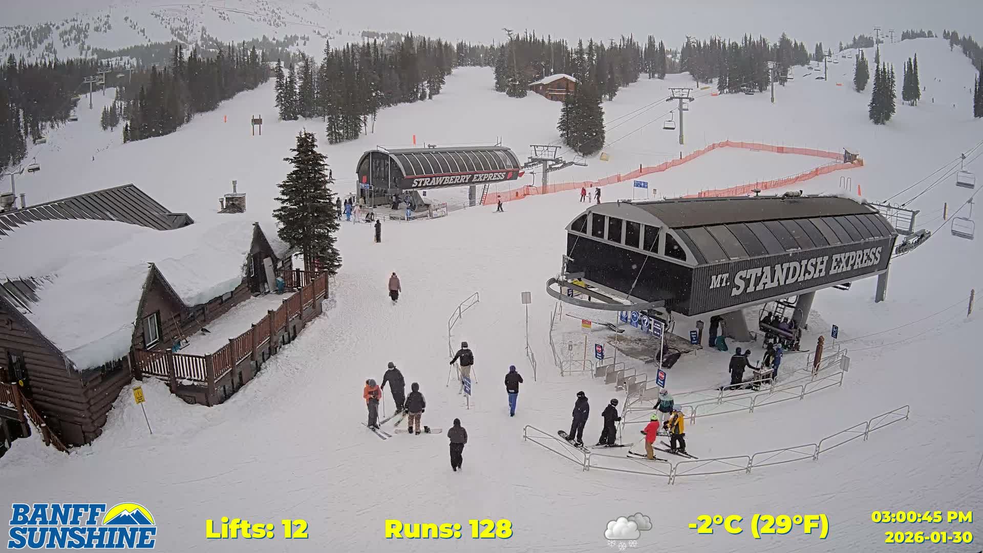 Banff, Sunshine Ski Village Mountain Lodge &  Ski Lifts Live Cam - Banff, Alberta's Rockies, Alberta, Canada