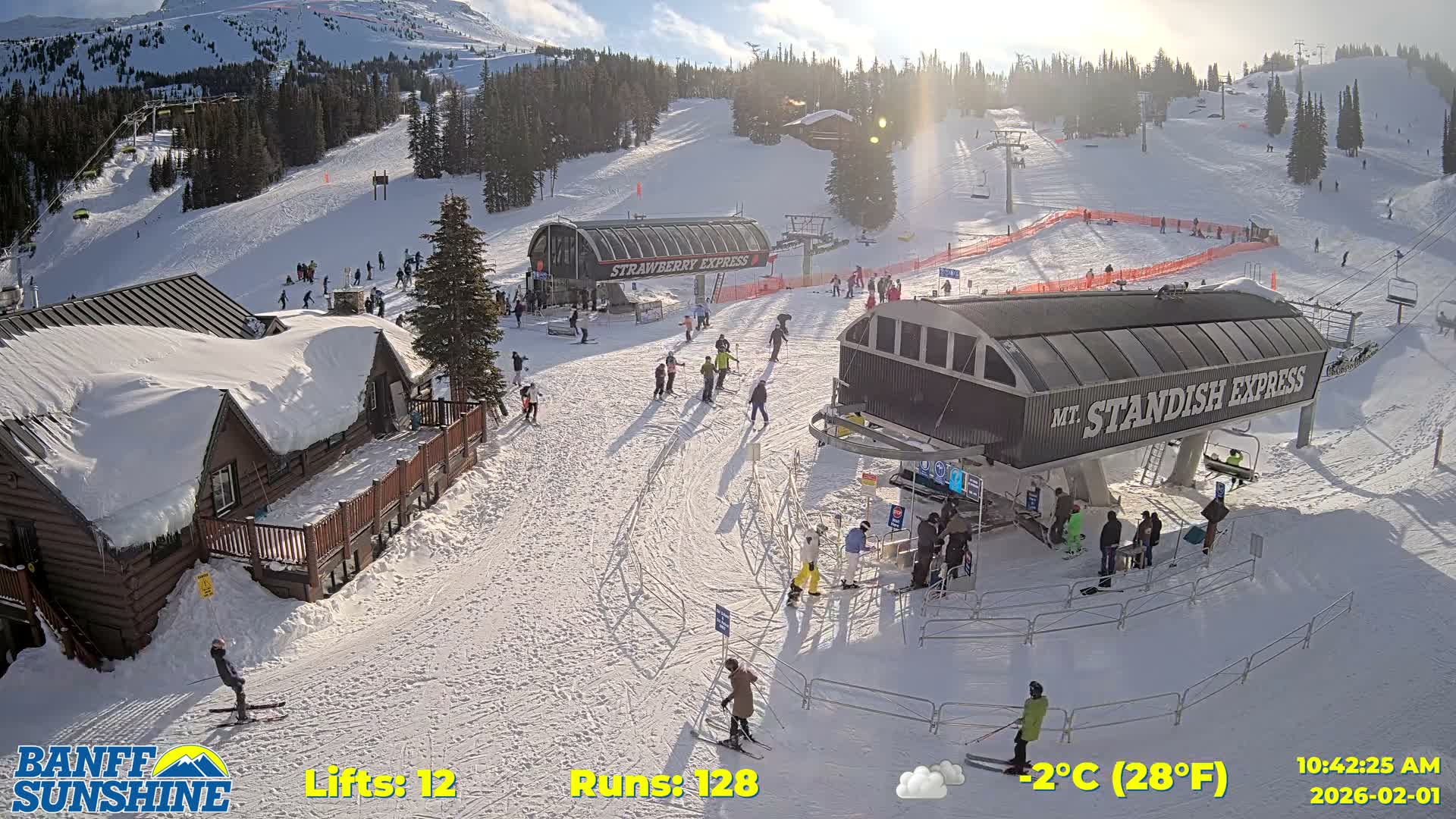 Banff, Sunshine Ski Village Mountain Lodge &  Ski Lifts Live Cam - Banff, Alberta's Rockies, Alberta, Canada