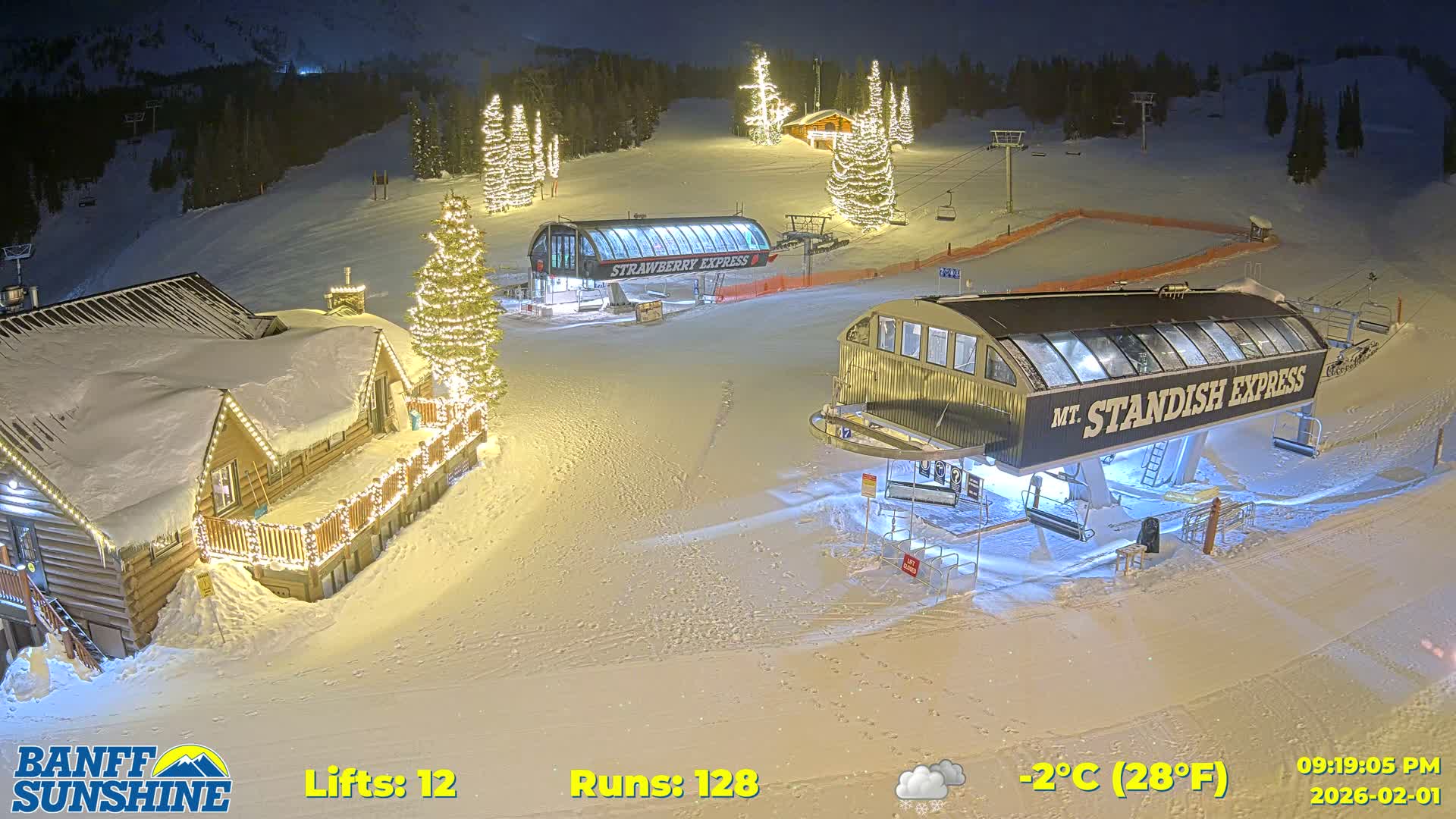 Banff, Sunshine Ski Village Mountain Lodge &  Ski Lifts Live Cam - Banff, Alberta's Rockies, Alberta, Canada