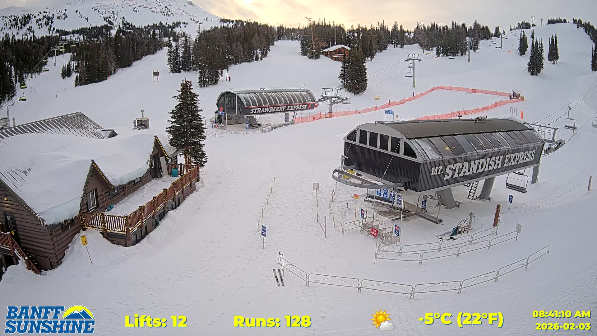 Banff, Sunshine Ski Village Mountain Lodge &  Ski Lifts Live Cam - Banff, Alberta's Rockies, Alberta, Canada