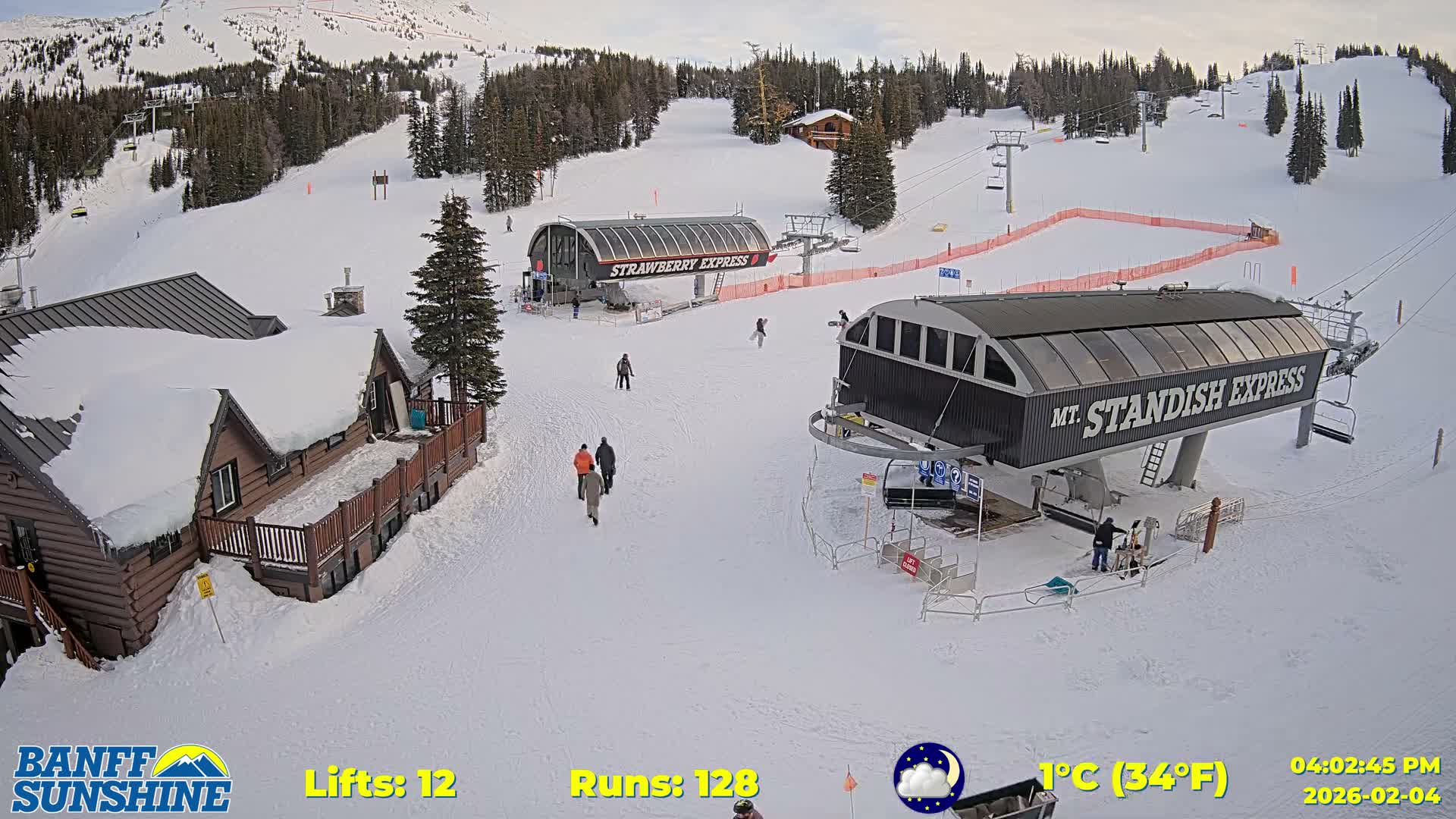 Banff, Sunshine Ski Village Mountain Lodge &  Ski Lifts Live Cam - Banff, Alberta's Rockies, Alberta, Canada