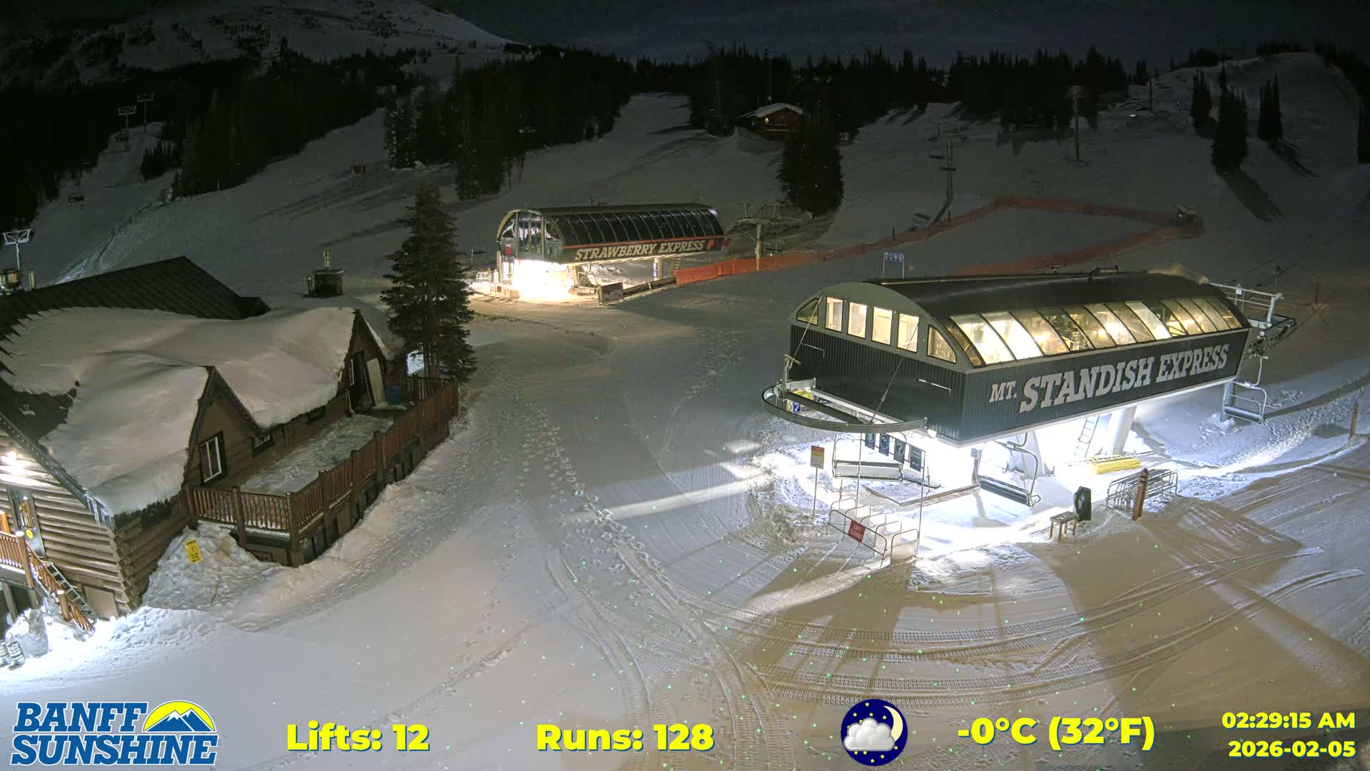Banff, Sunshine Ski Village Mountain Lodge &  Ski Lifts Live Cam - Banff, Alberta's Rockies, Alberta, Canada