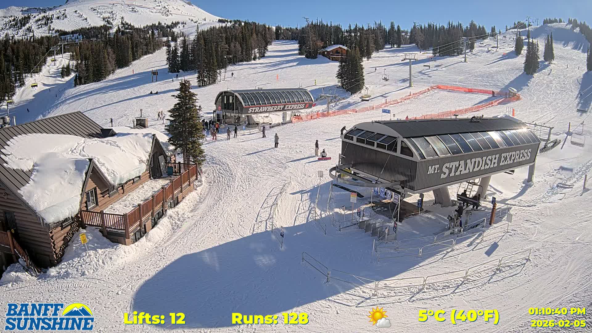 Banff, Sunshine Ski Village Mountain Lodge &  Ski Lifts Live Cam - Banff, Alberta's Rockies, Alberta, Canada