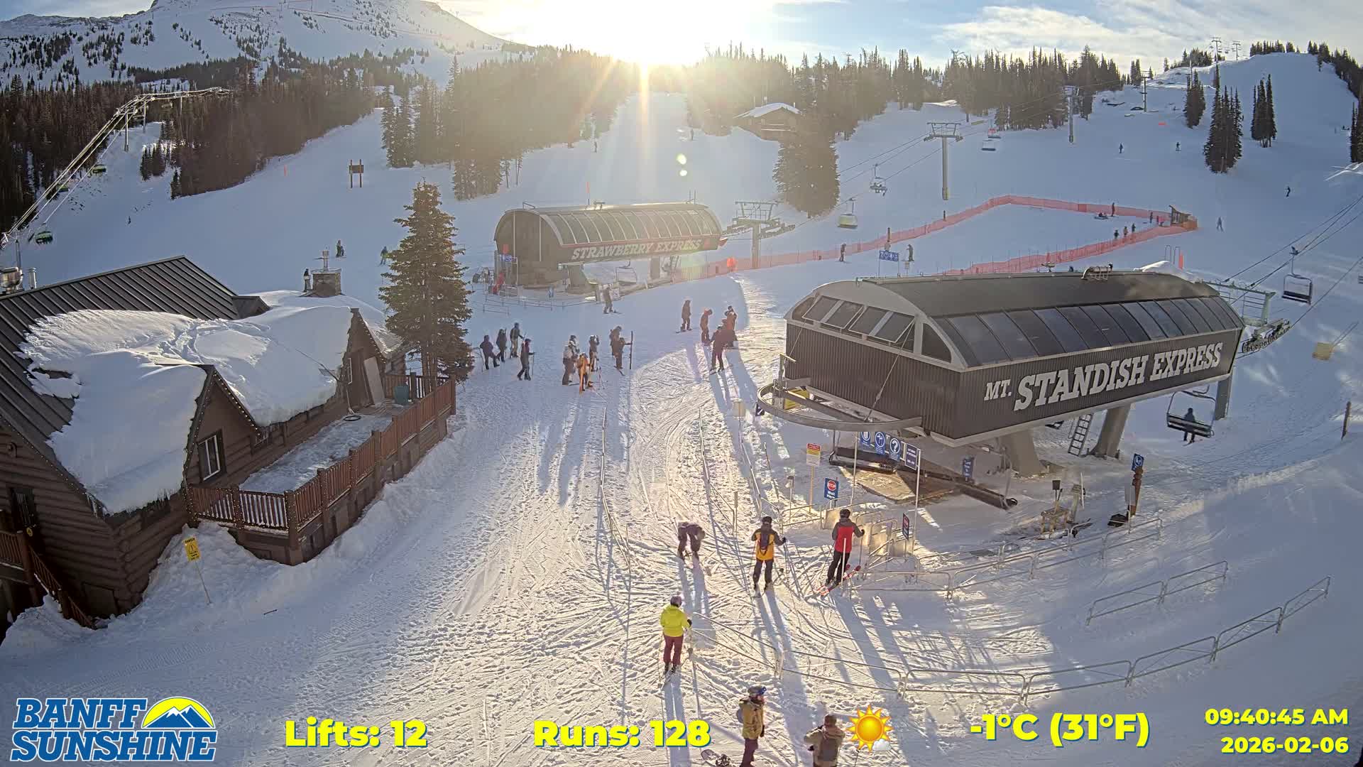 Banff, Sunshine Ski Village Mountain Lodge &  Ski Lifts Live Cam - Banff, Alberta's Rockies, Alberta, Canada