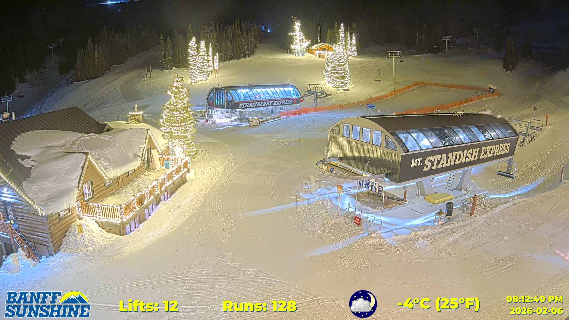 Banff, Sunshine Ski Village Mountain Lodge &  Ski Lifts Live Cam - Banff, Alberta's Rockies, Alberta, Canada