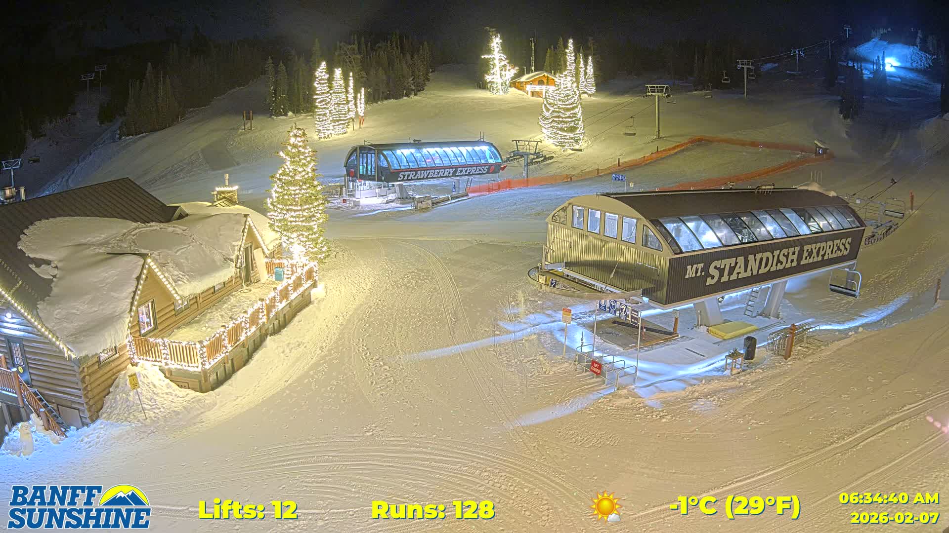 Banff, Sunshine Ski Village Mountain Lodge &  Ski Lifts Live Cam - Banff, Alberta's Rockies, Alberta, Canada