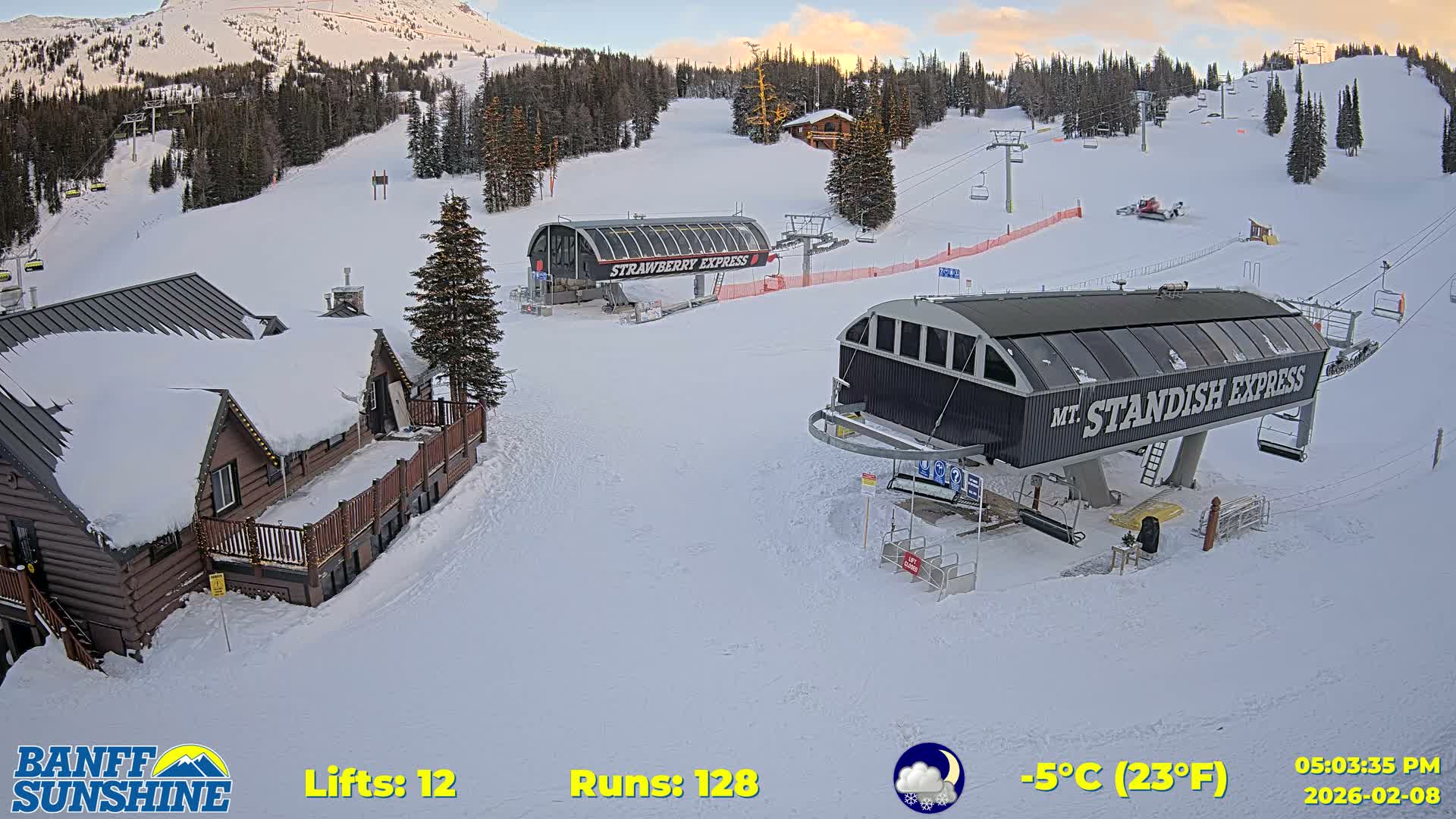 Banff, Sunshine Ski Village Mountain Lodge &  Ski Lifts Live Cam - Banff, Alberta's Rockies, Alberta, Canada