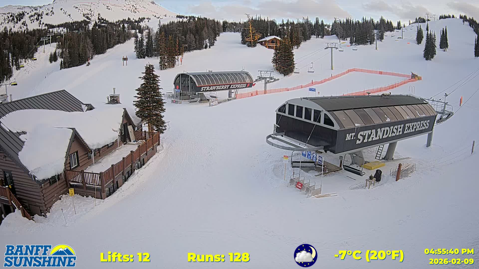 Banff, Sunshine Ski Village Mountain Lodge &  Ski Lifts Live Cam - Banff, Alberta's Rockies, Alberta, Canada
