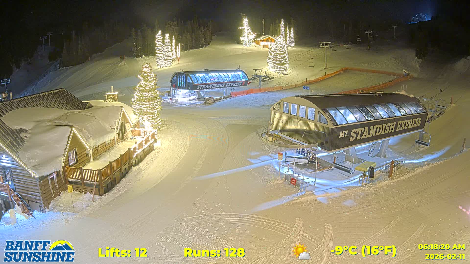 Banff, Sunshine Ski Village Mountain Lodge &  Ski Lifts Live Cam - Banff, Alberta's Rockies, Alberta, Canada
