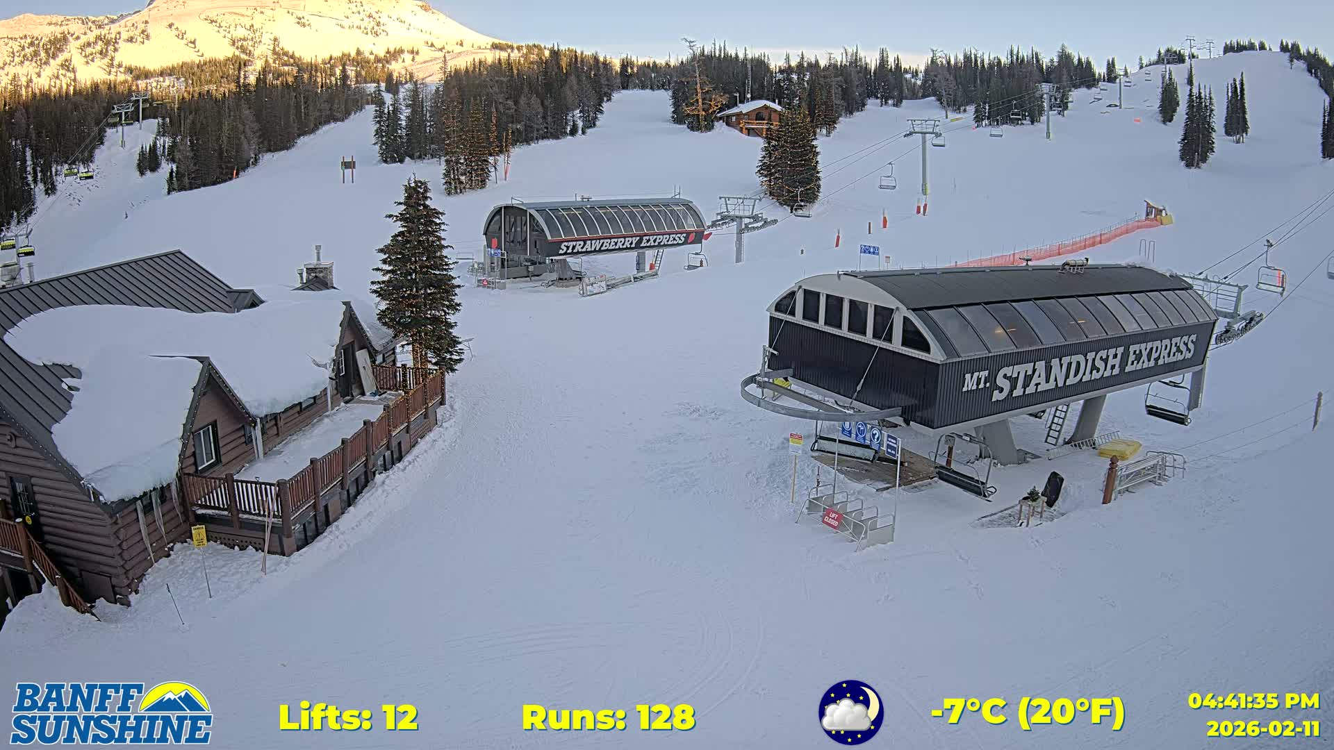 Banff, Sunshine Ski Village Mountain Lodge &  Ski Lifts Live Cam - Banff, Alberta's Rockies, Alberta, Canada