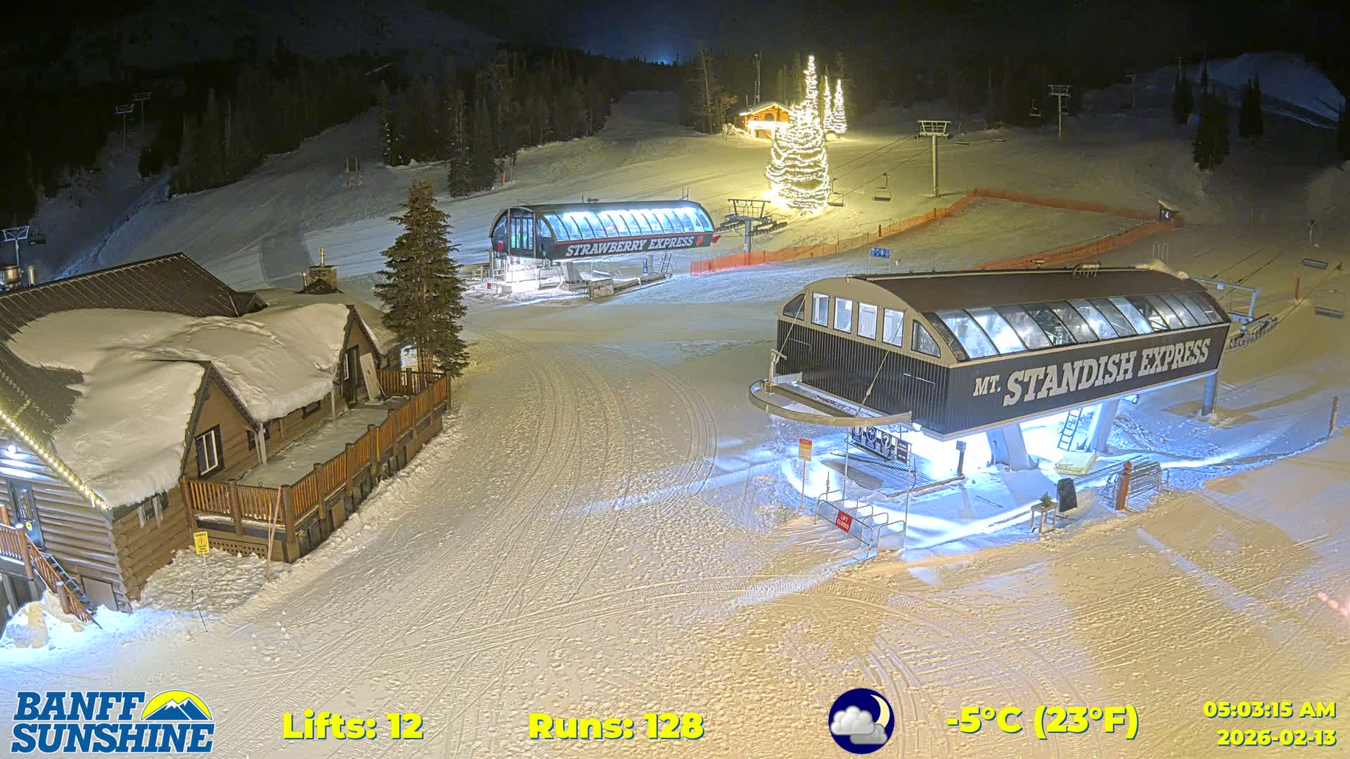 Banff, Sunshine Ski Village Mountain Lodge &  Ski Lifts Live Cam - Banff, Alberta's Rockies, Alberta, Canada