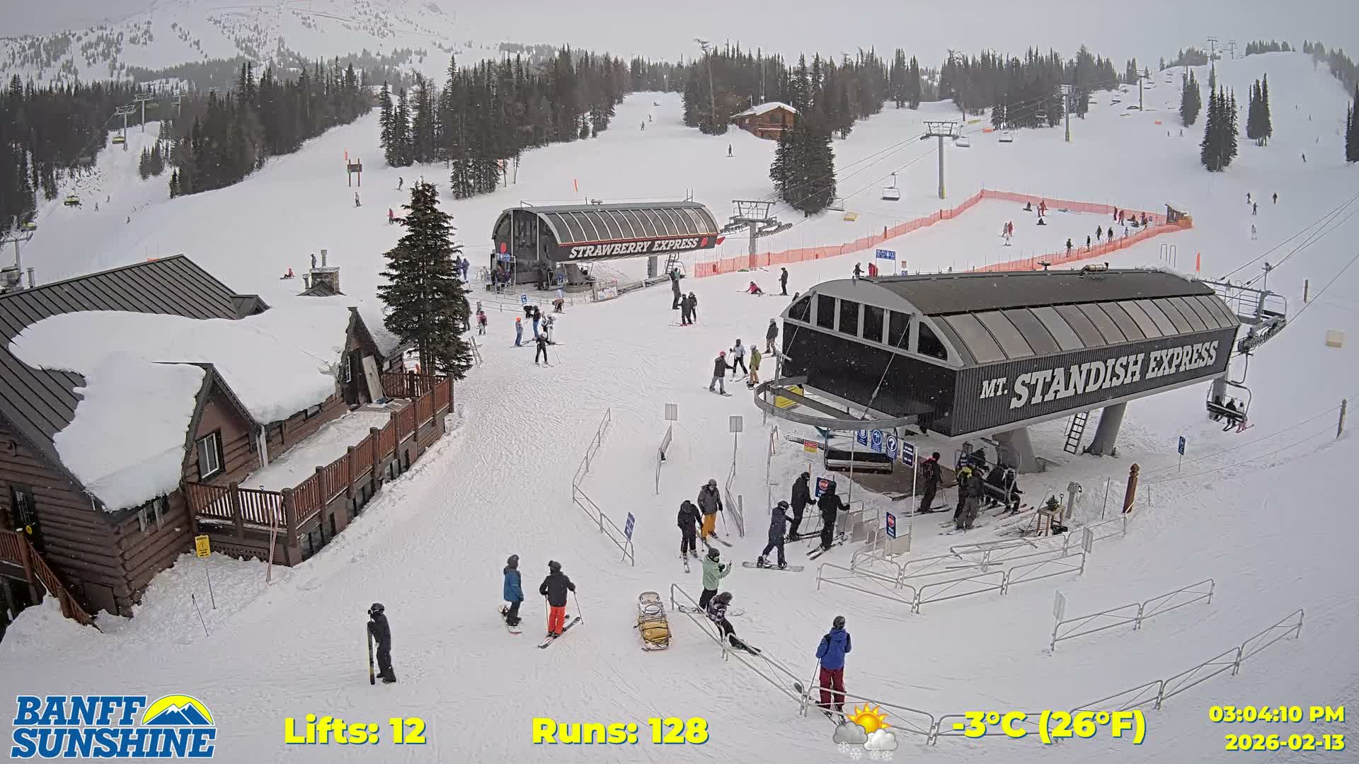 Banff, Sunshine Ski Village Mountain Lodge &  Ski Lifts Live Cam - Banff, Alberta's Rockies, Alberta, Canada