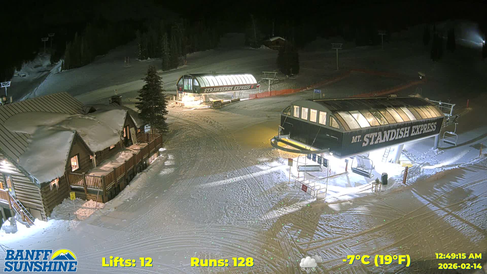 Banff, Sunshine Ski Village Mountain Lodge &  Ski Lifts Live Cam - Banff, Alberta's Rockies, Alberta, Canada