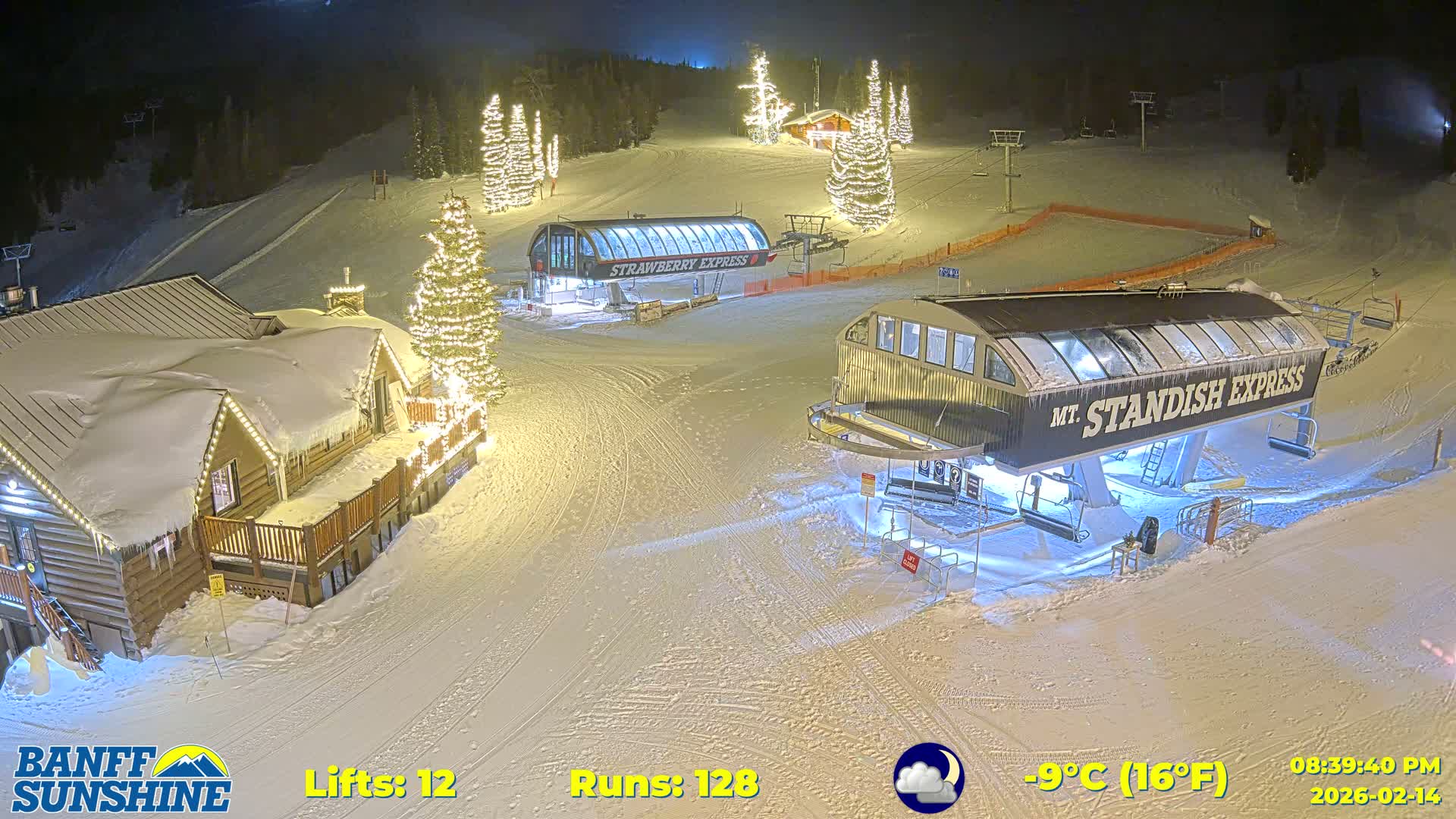 Banff, Sunshine Ski Village Mountain Lodge &  Ski Lifts Live Cam - Banff, Alberta's Rockies, Alberta, Canada