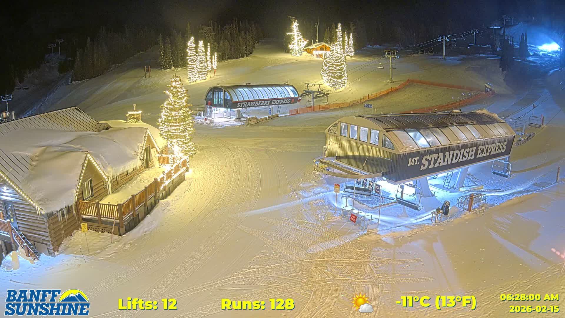 Banff, Sunshine Ski Village Mountain Lodge &  Ski Lifts Live Cam - Banff, Alberta's Rockies, Alberta, Canada