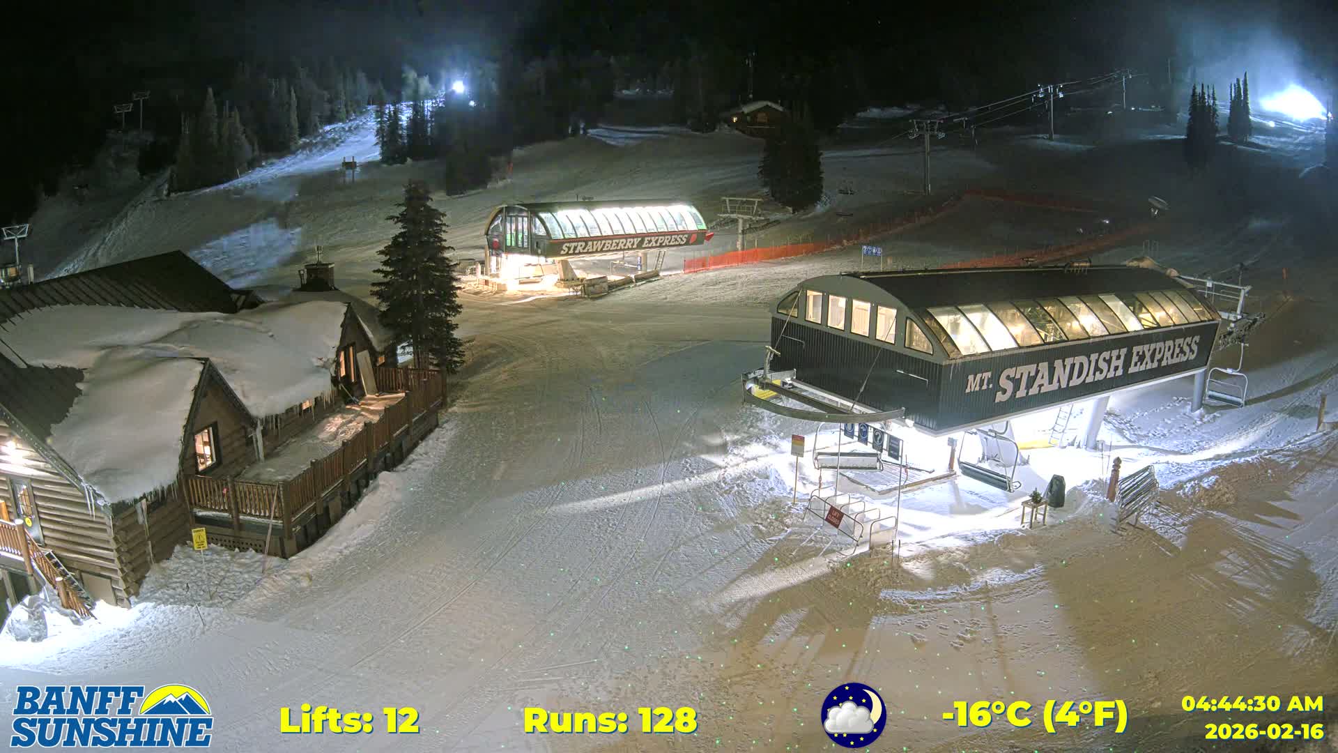 Banff, Sunshine Ski Village Mountain Lodge &  Ski Lifts Live Cam - Banff, Alberta's Rockies, Alberta, Canada