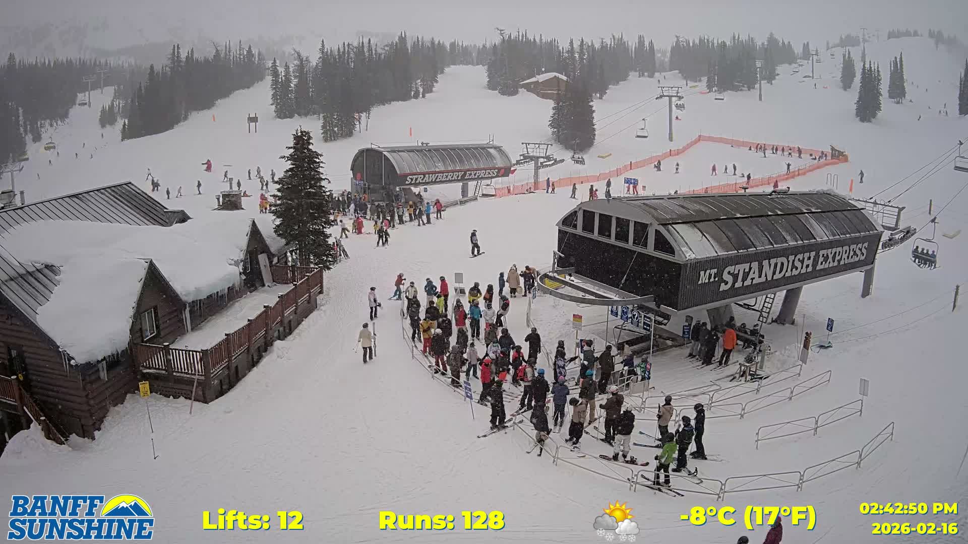Banff, Sunshine Ski Village Mountain Lodge &  Ski Lifts Live Cam - Banff, Alberta's Rockies, Alberta, Canada