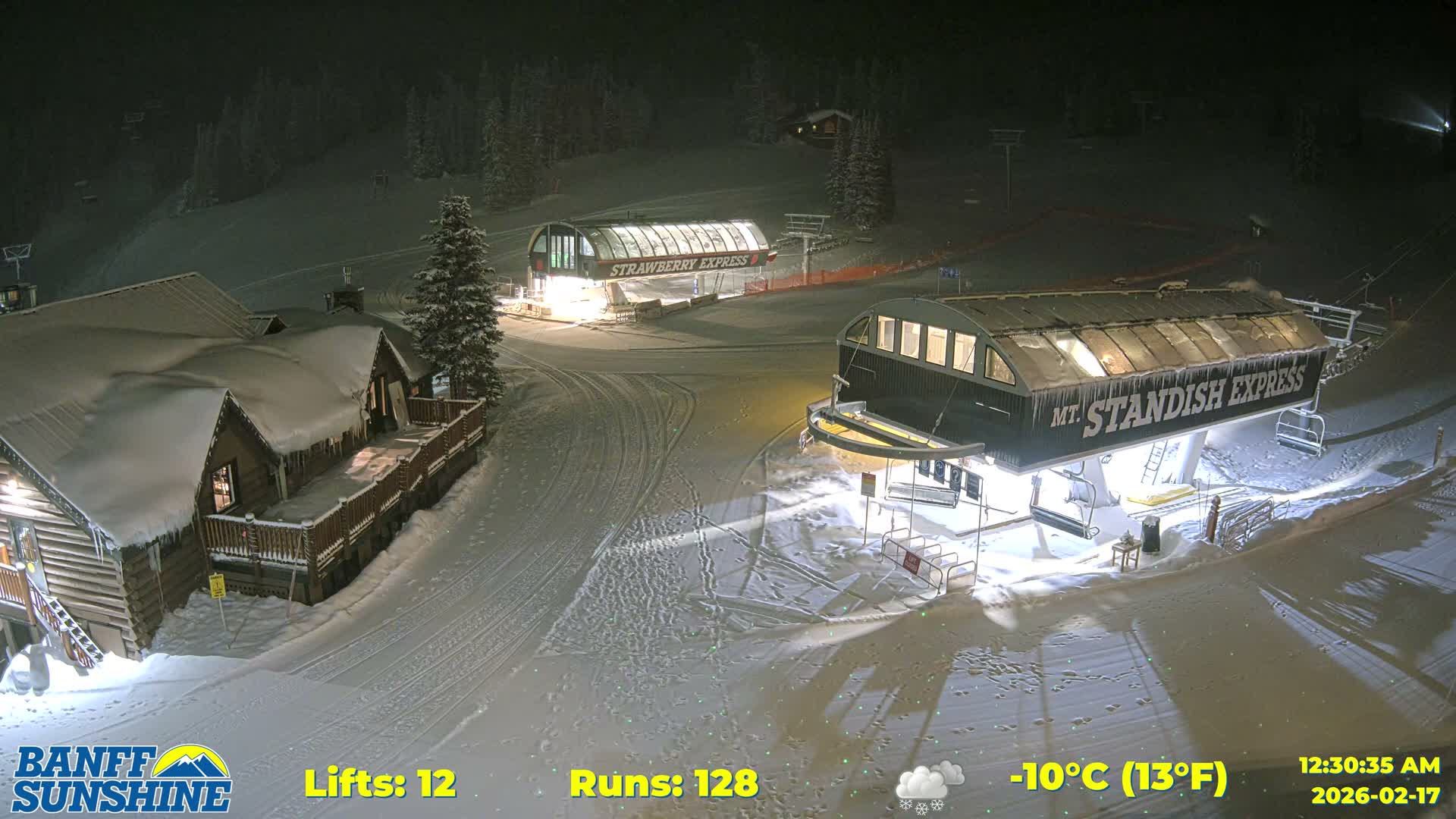 Banff, Sunshine Ski Village Mountain Lodge &  Ski Lifts Live Cam - Banff, Alberta's Rockies, Alberta, Canada