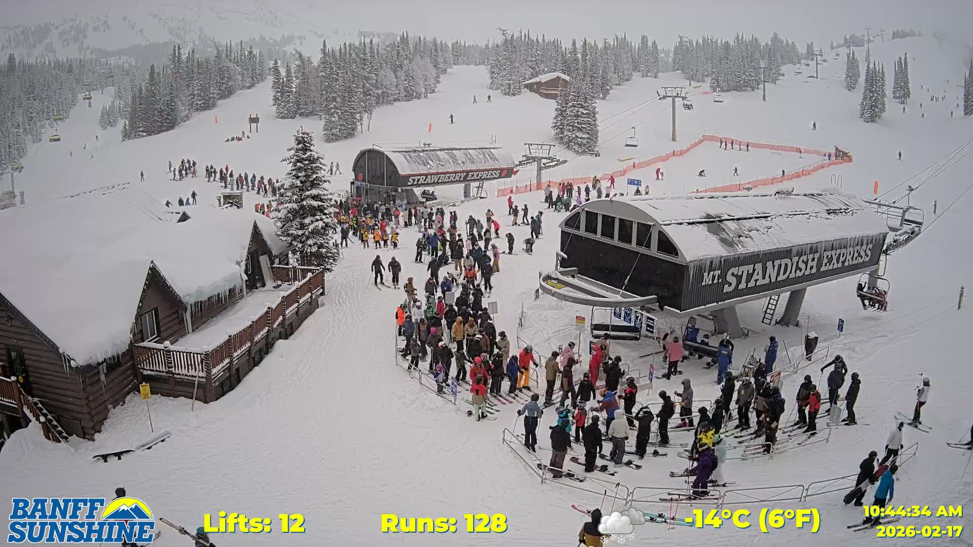 Banff, Sunshine Ski Village Mountain Lodge &  Ski Lifts Live Cam - Banff, Alberta's Rockies, Alberta, Canada
