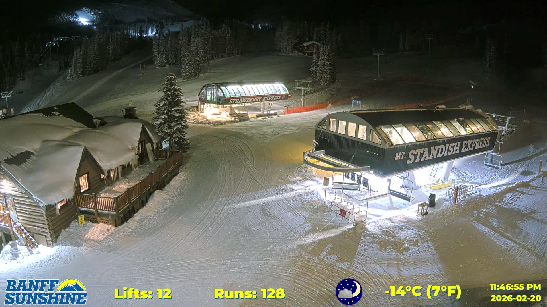 Banff, Sunshine Ski Village Mountain Lodge &  Ski Lifts Live Cam - Banff, Alberta's Rockies, Alberta, Canada