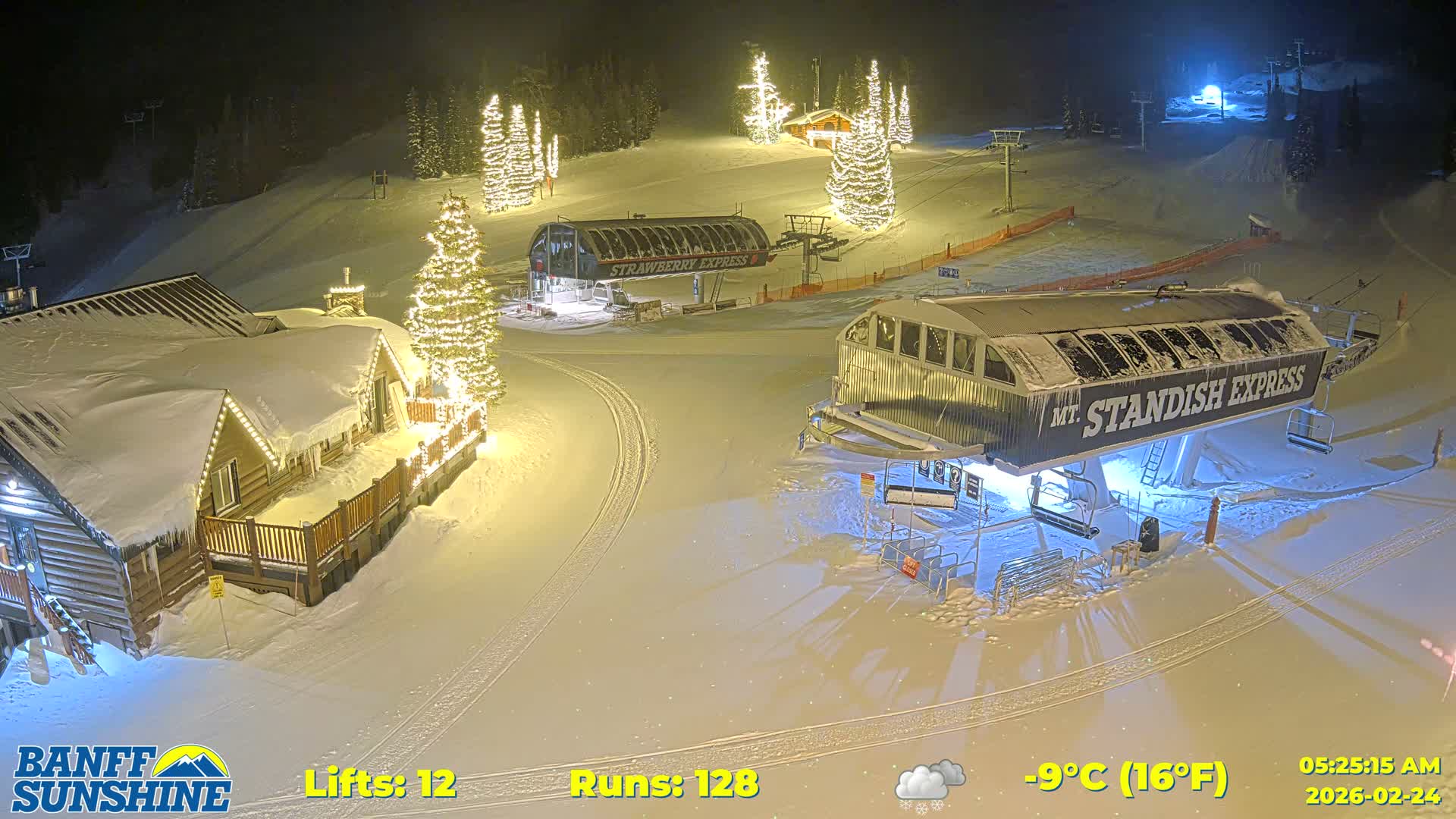 Banff, Sunshine Ski Village Mountain Lodge &  Ski Lifts Live Cam - Banff, Alberta's Rockies, Alberta, Canada