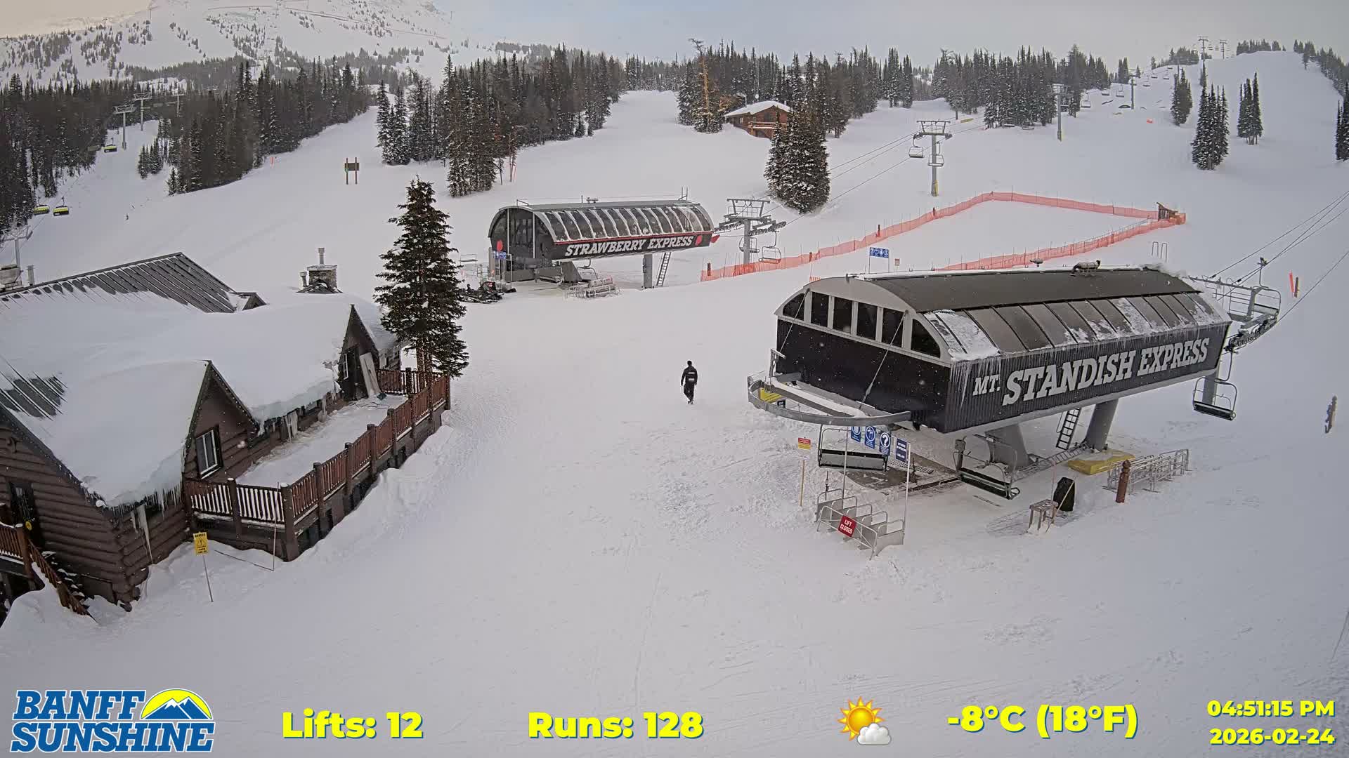 Banff, Sunshine Ski Village Mountain Lodge &  Ski Lifts Live Cam - Banff, Alberta's Rockies, Alberta, Canada