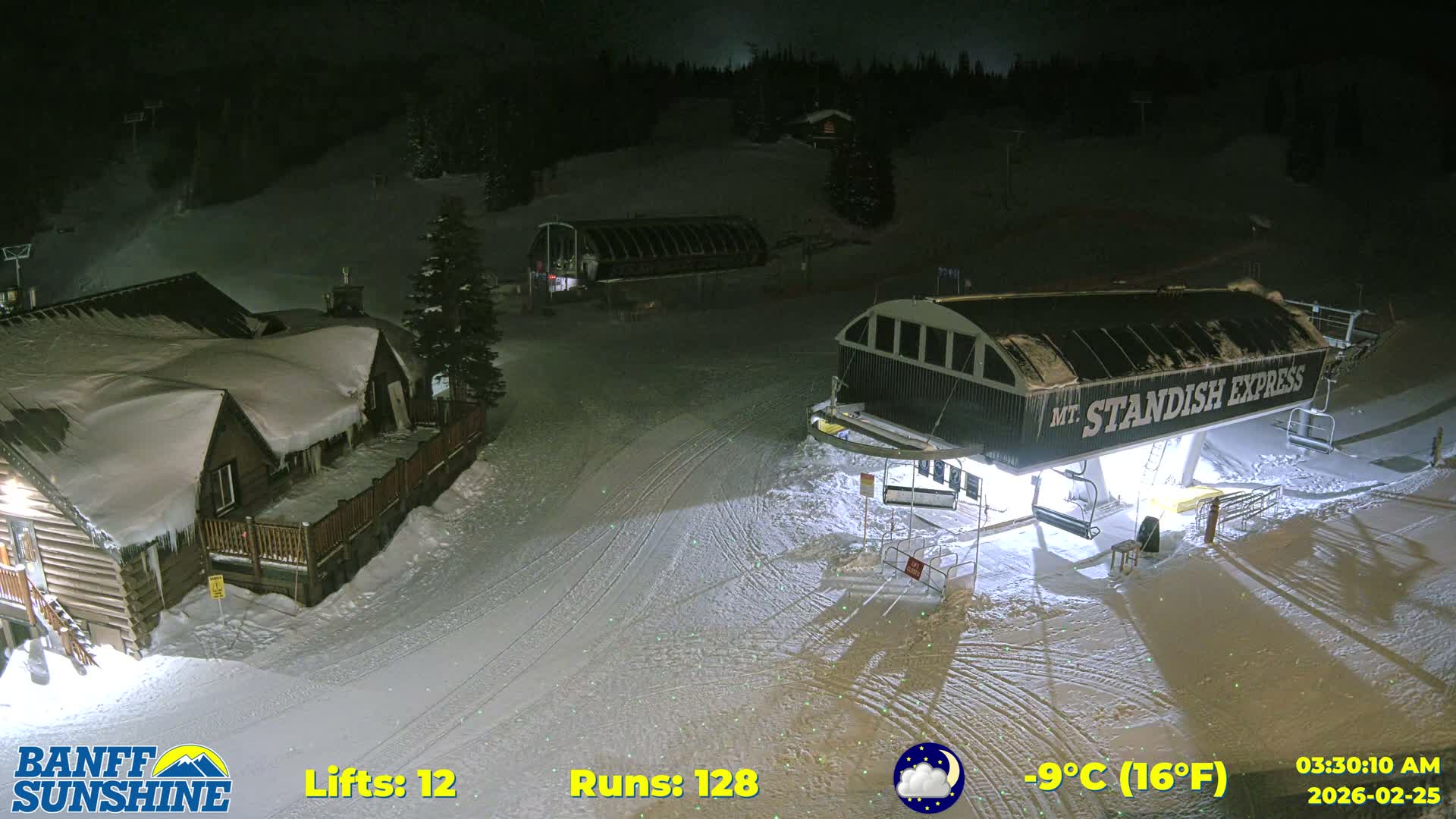 Banff, Sunshine Ski Village Mountain Lodge &  Ski Lifts Live Cam - Banff, Alberta's Rockies, Alberta, Canada