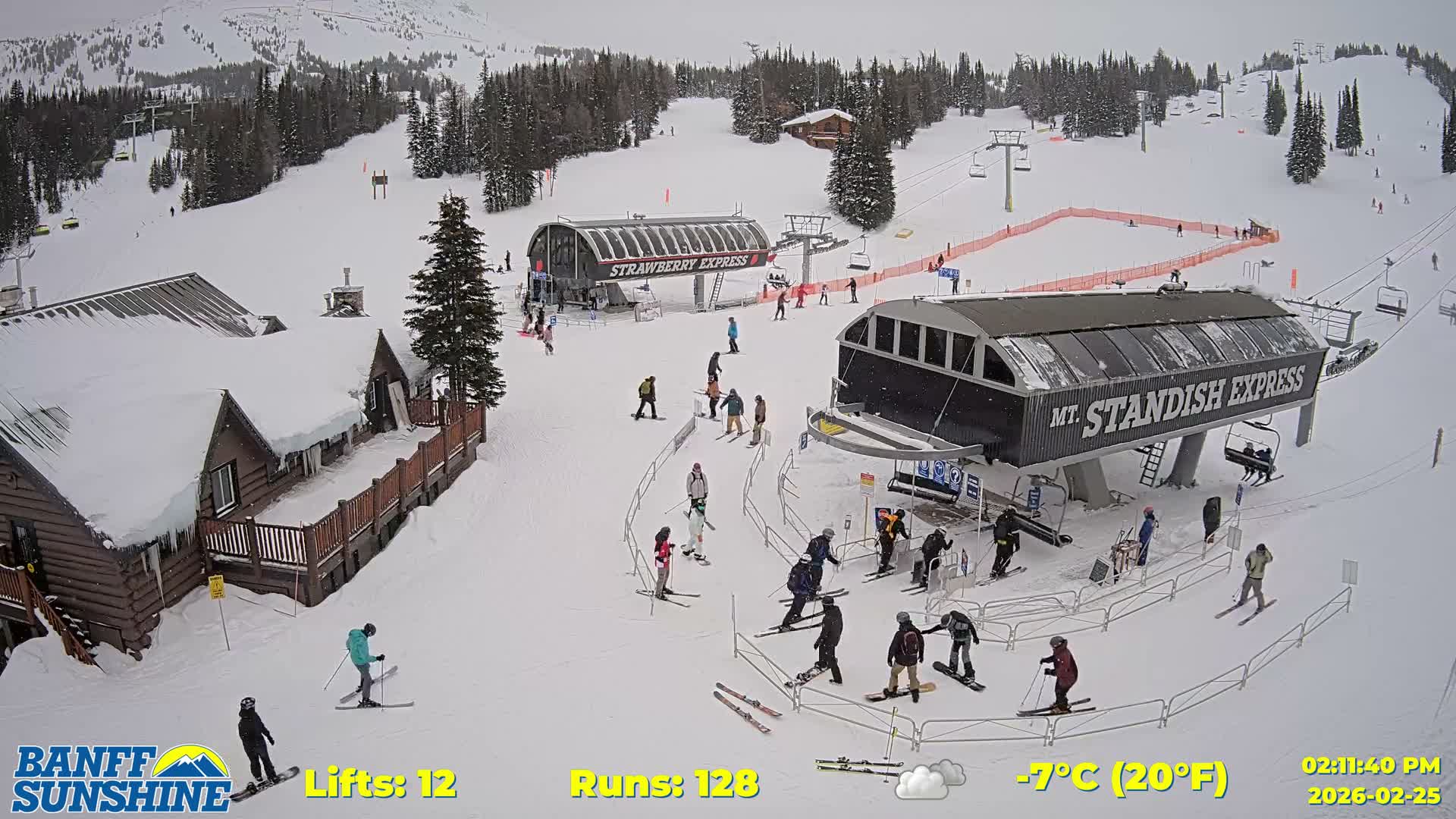 Banff, Sunshine Ski Village Mountain Lodge &  Ski Lifts Live Cam - Banff, Alberta's Rockies, Alberta, Canada