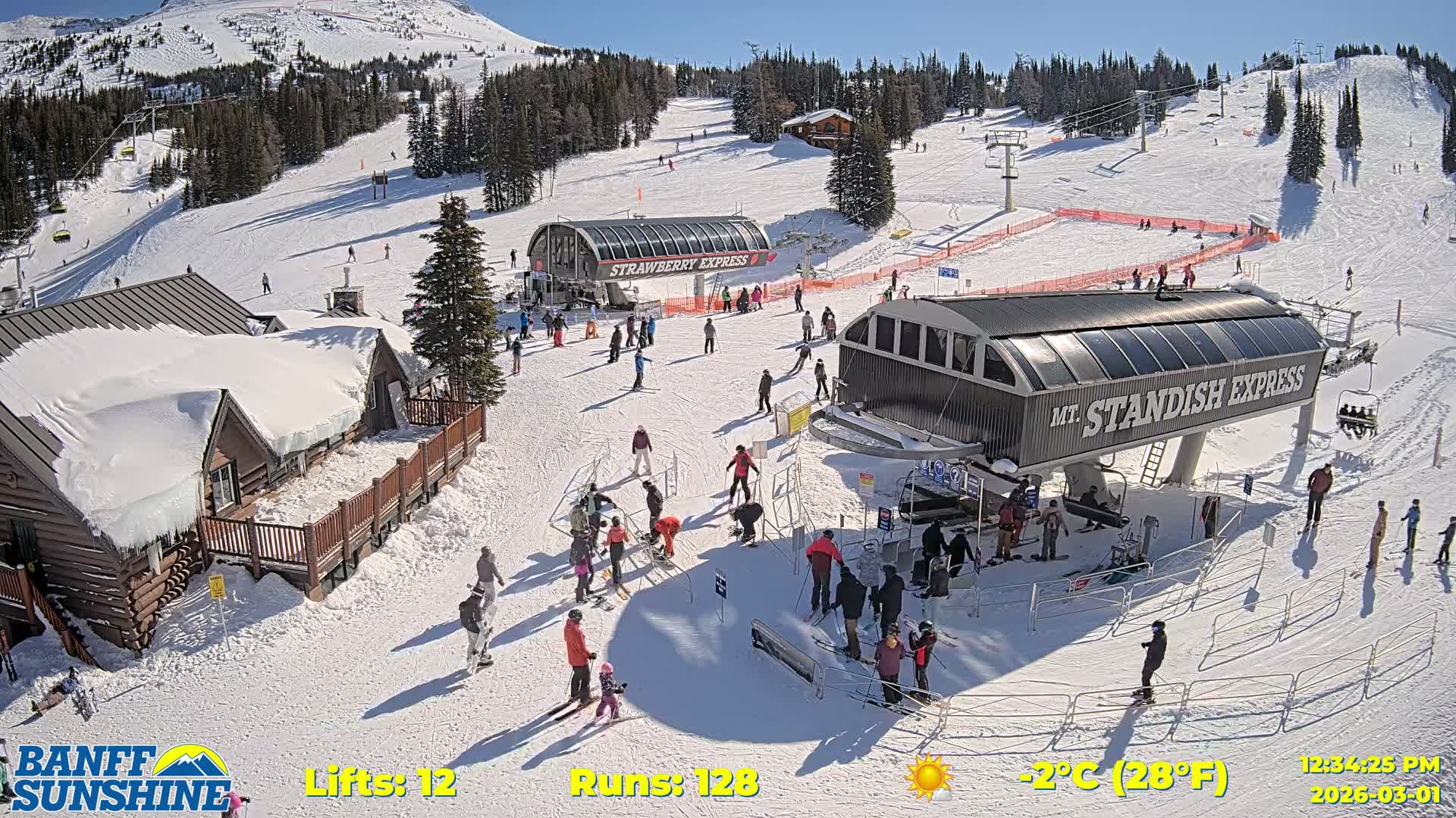 Banff, Sunshine Ski Village Mountain Lodge &  Ski Lifts Live Cam - Banff, Alberta's Rockies, Alberta, Canada