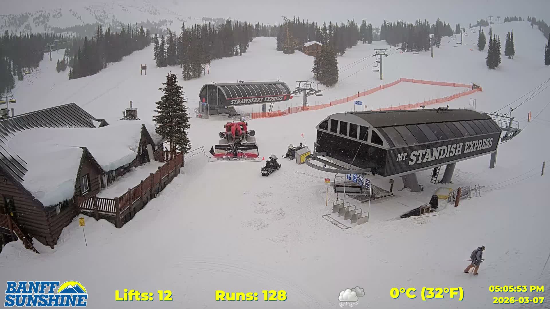 Banff, Sunshine Ski Village Mountain Lodge &  Ski Lifts Live Cam - Banff, Alberta's Rockies, Alberta, Canada
